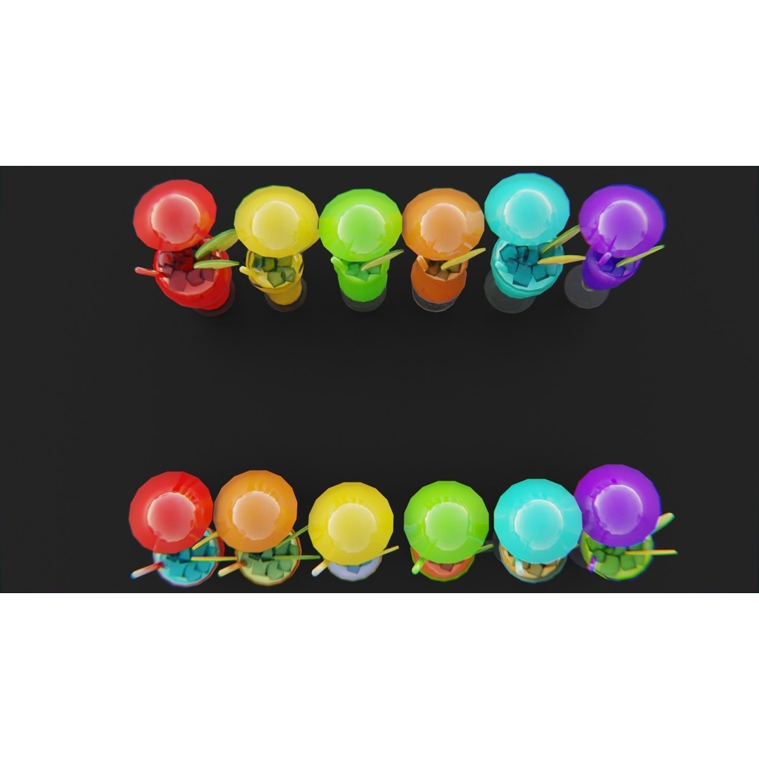 Cocktail Ice Cube 3D Model – Low Poly Game Ready Asset, FBX - View 11