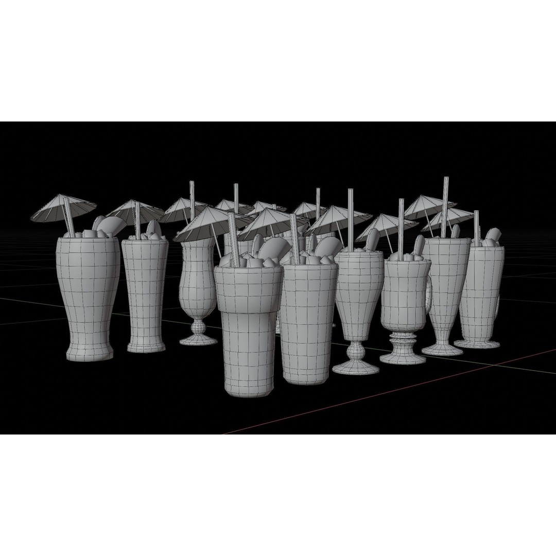 Cocktail Ice Cube 3D Model – Low Poly Game Ready Asset, FBX - View 15