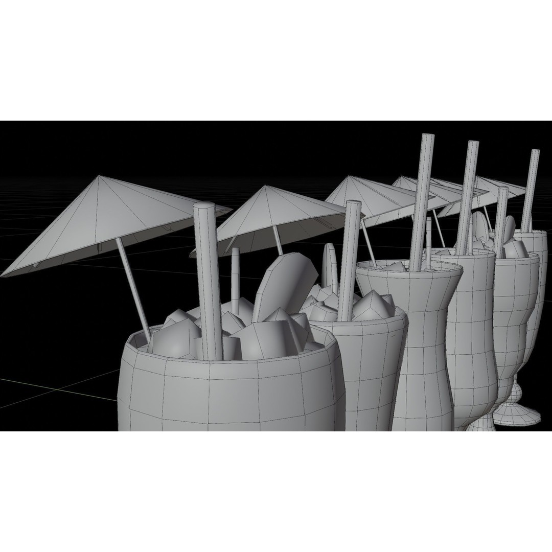 Cocktail Ice Cube 3D Model – Low Poly Game Ready Asset, FBX - View 18