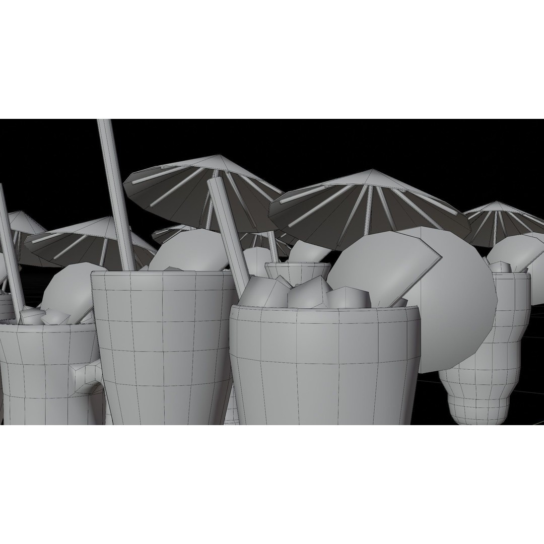 Cocktail Ice Cube 3D Model – Low Poly Game Ready Asset, FBX - View 20