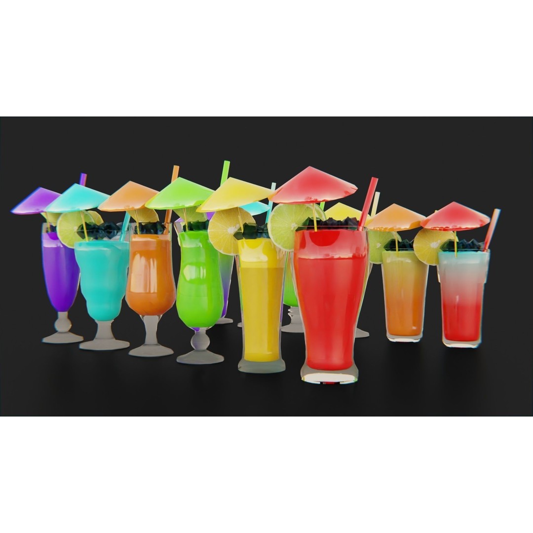 Cocktail Ice Cube 3D Model – Low Poly Game Ready Asset, FBX - View 6