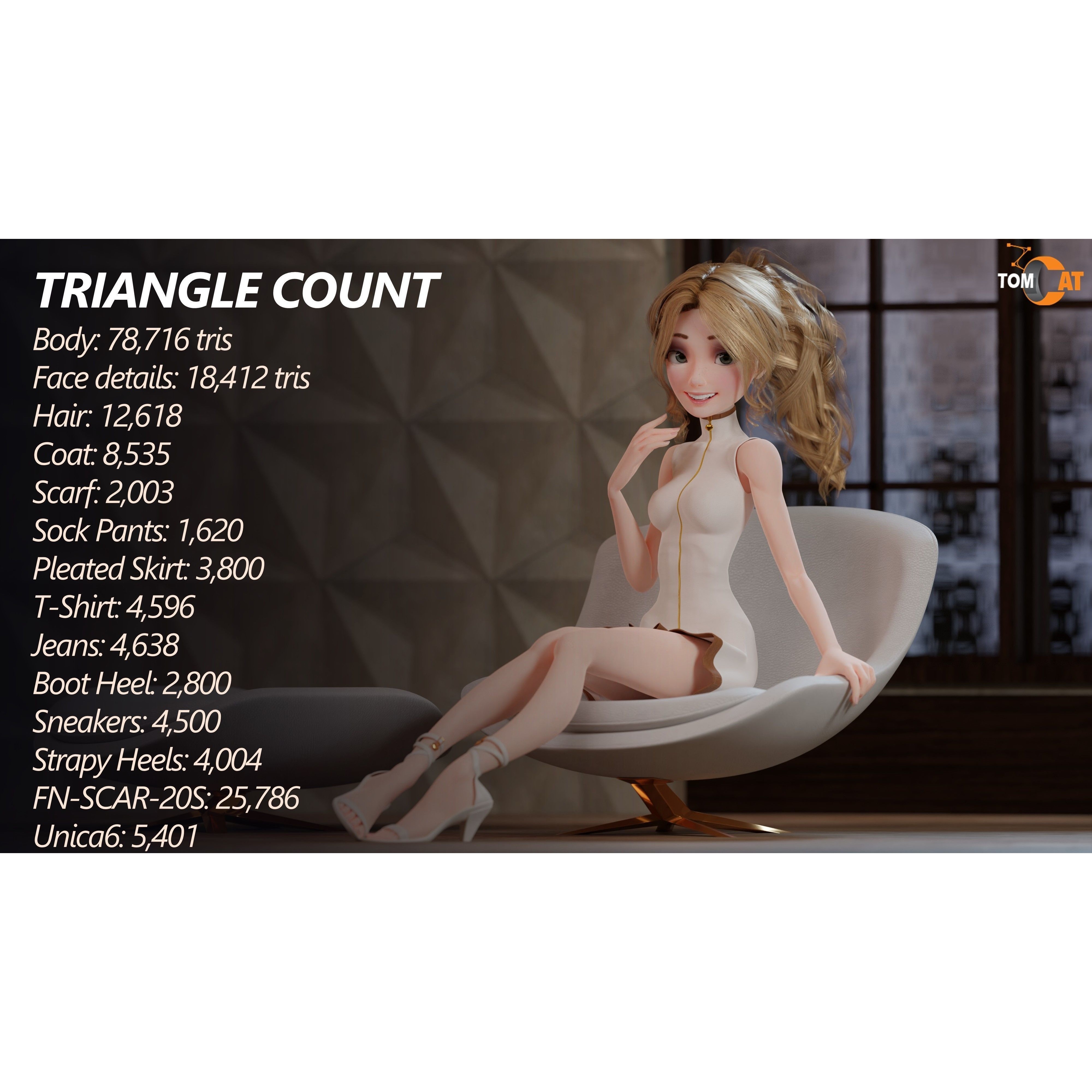 Tia - Low-Poly Game-Ready 3D Model