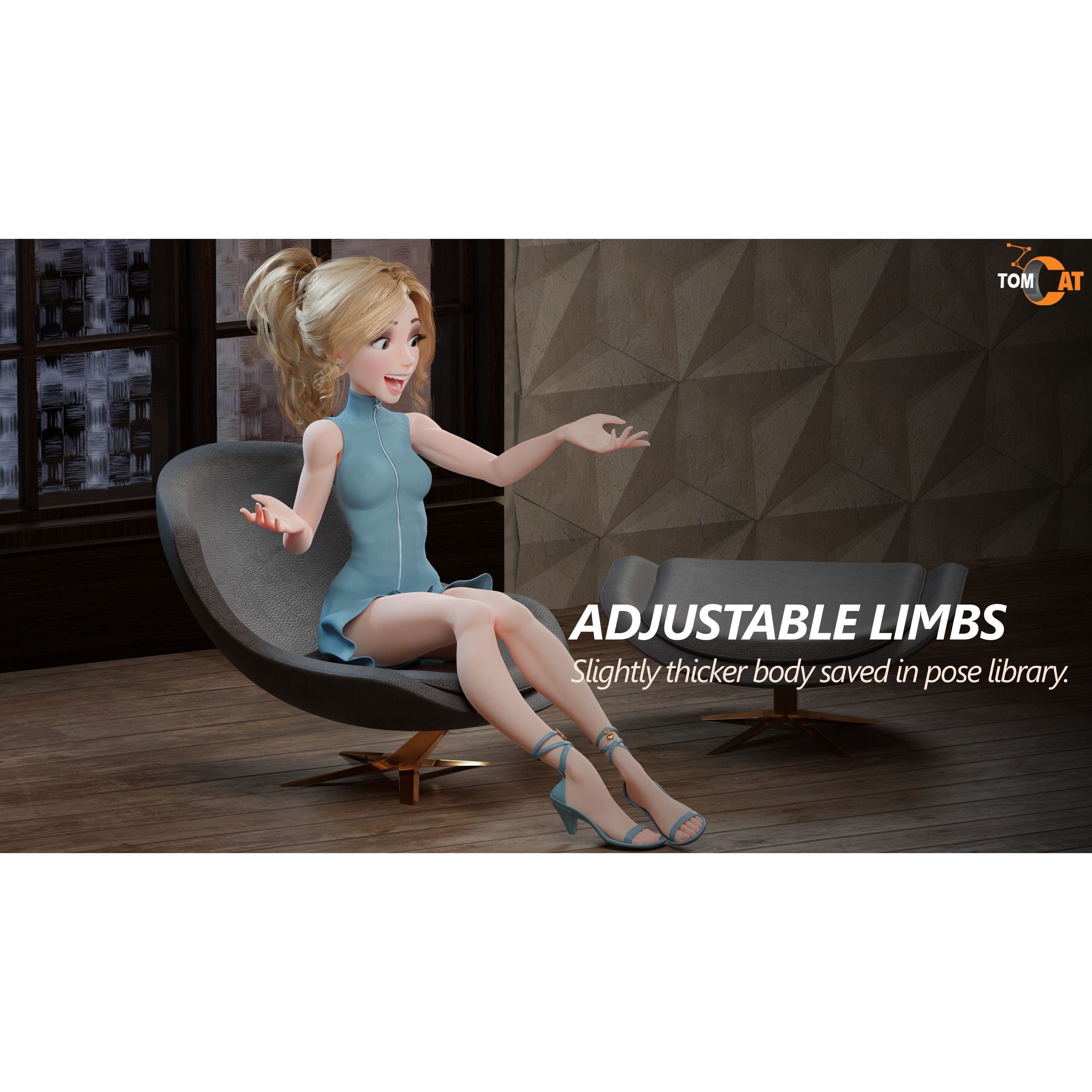 Tia - Low-Poly Game-Ready 3D Model - View 15