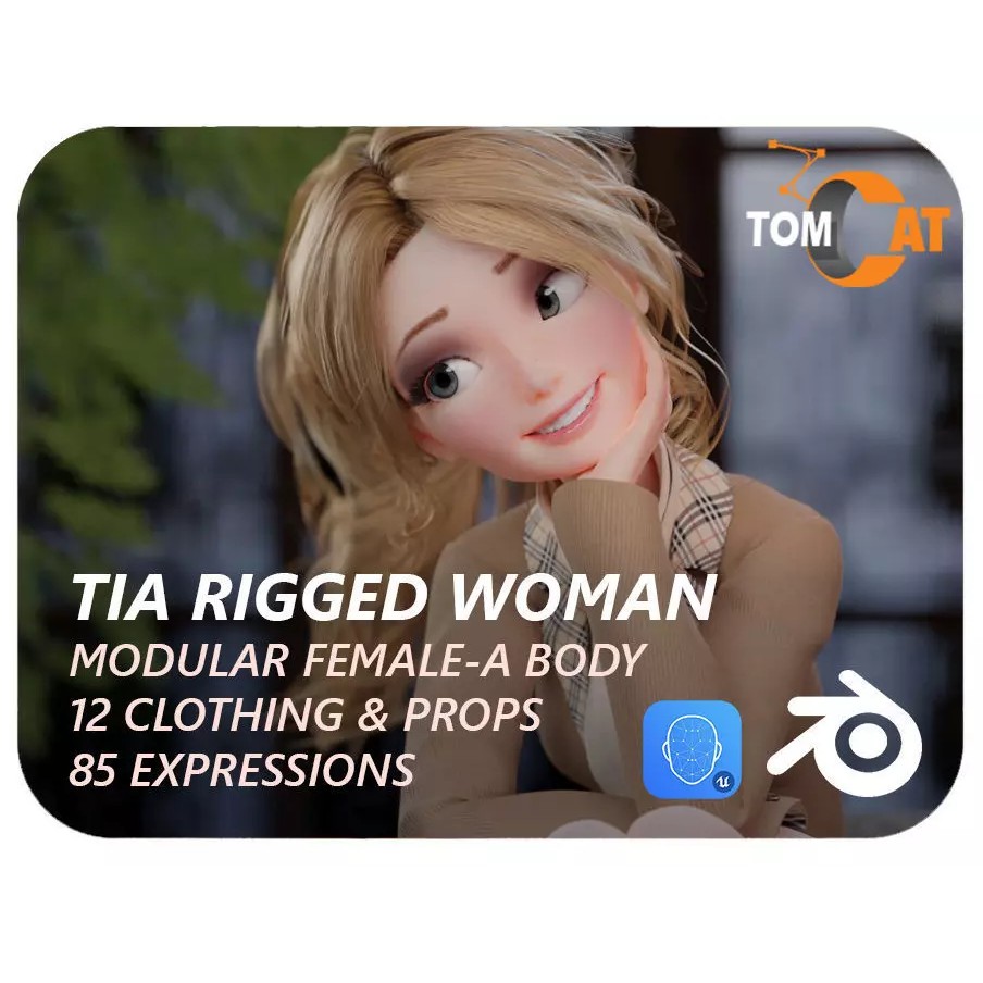 Tia - Low-Poly Game-Ready 3D Model - View 2