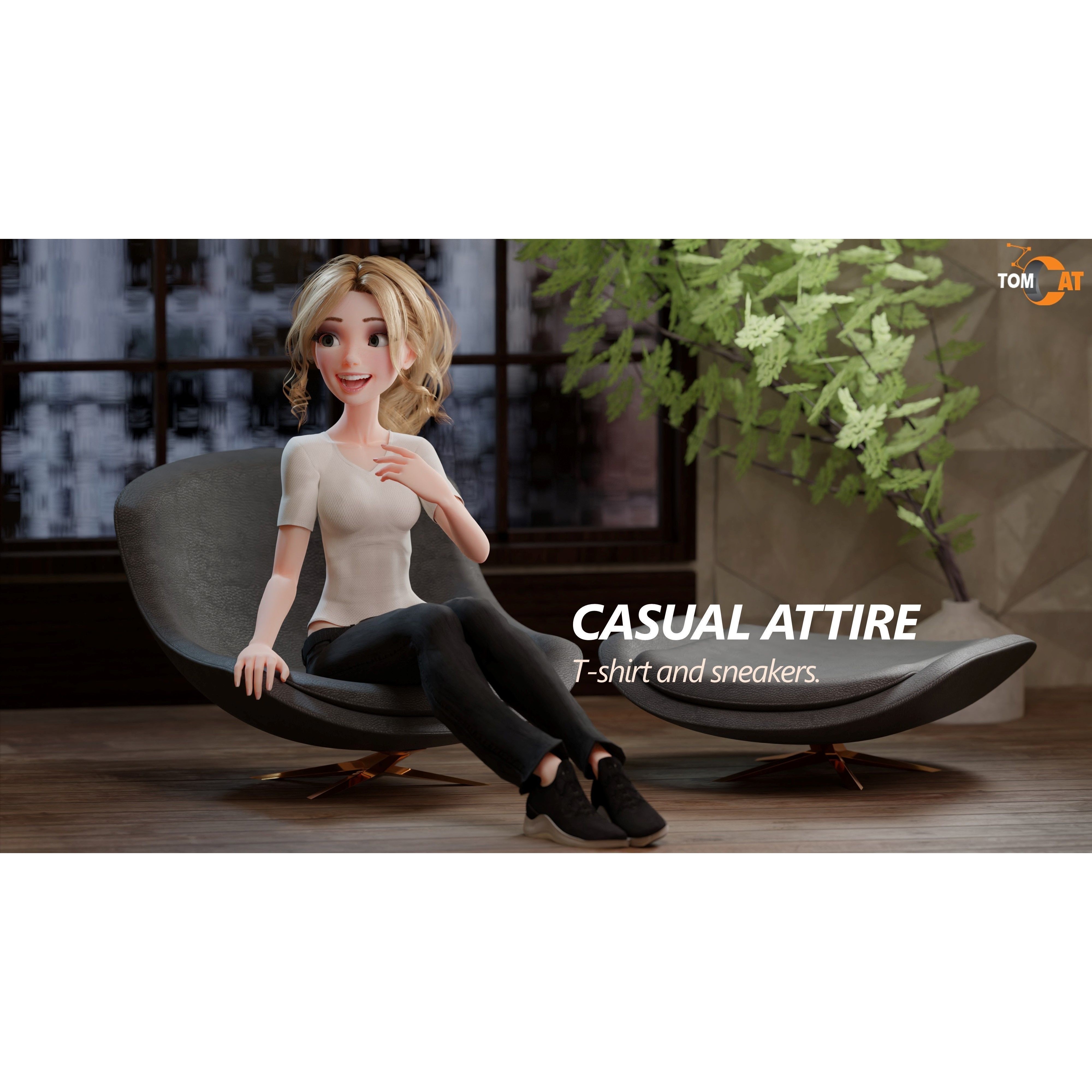 Tia - Low-Poly Game-Ready 3D Model - View 6