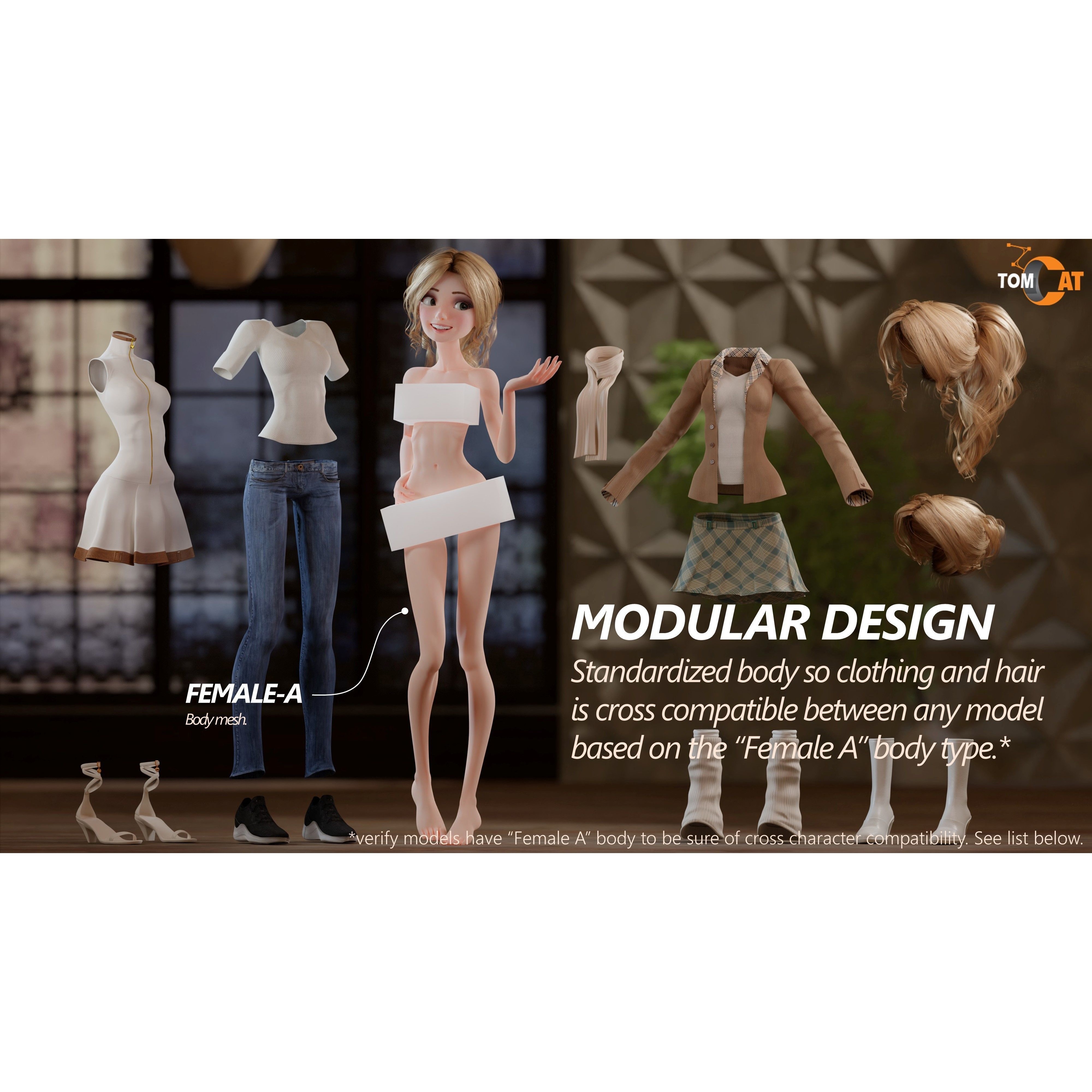 Tia - Low-Poly Game-Ready 3D Model - View 8