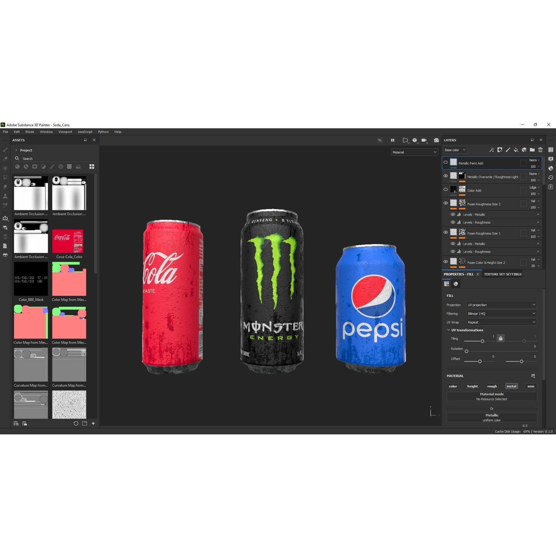 Soda Cans - Low-Poly Game-Ready 3D Model - View 25