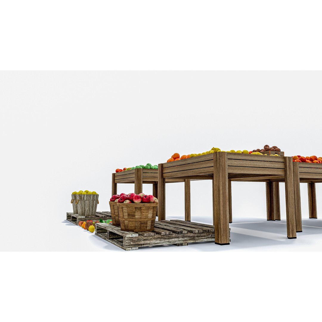 Fruits and Vegetables Supermarket 3D Model – Realistic Grocery Asset, FBX, OBJ - View 10
