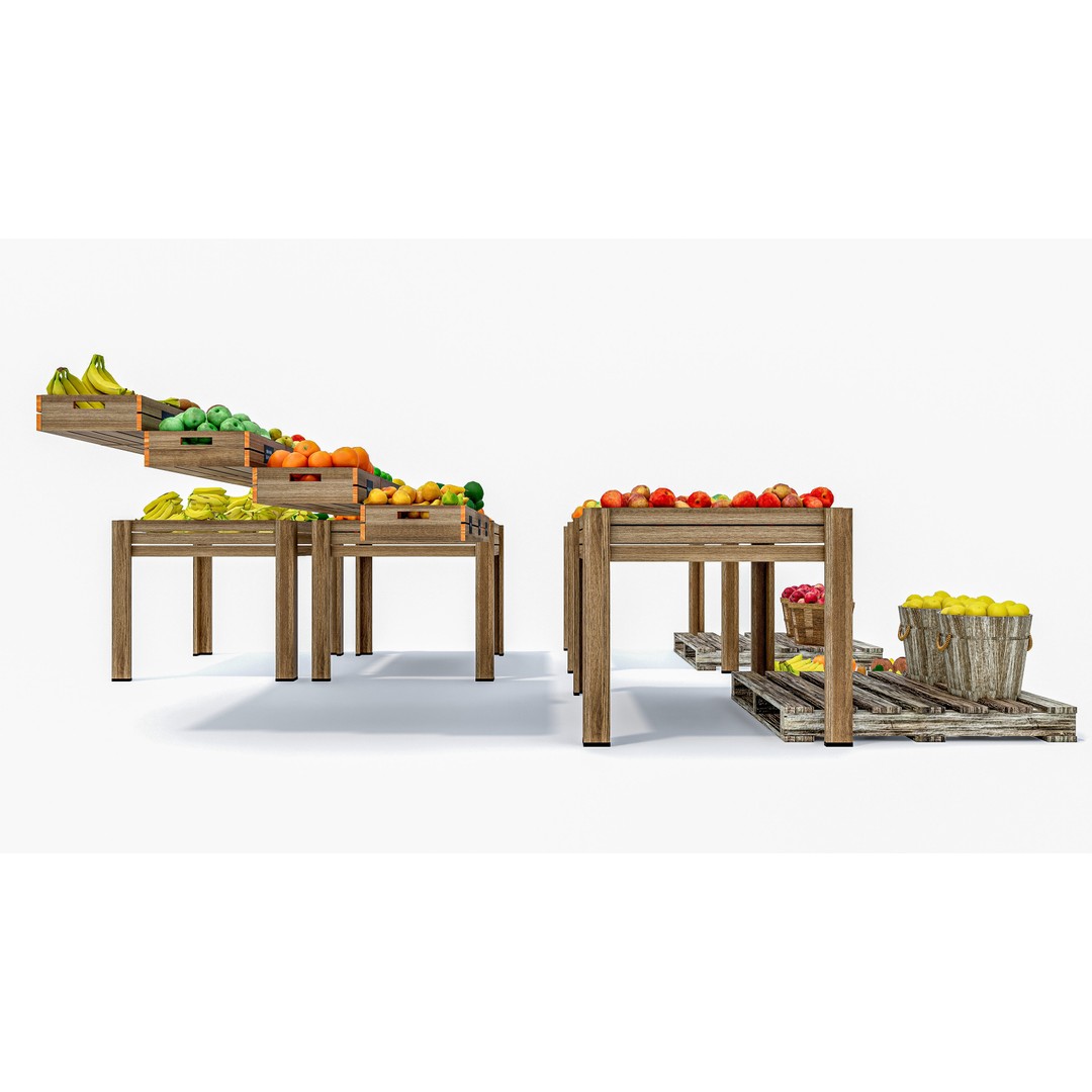Fruits and Vegetables Supermarket 3D Model – Realistic Grocery Asset, FBX, OBJ - View 13