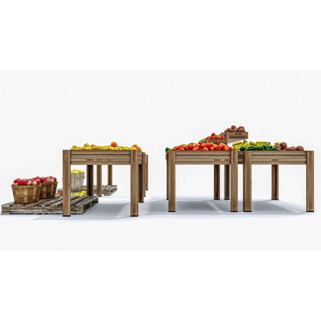 Fruits and Vegetables Supermarket 3D Model – Realistic Grocery Asset, FBX, OBJ - View 15