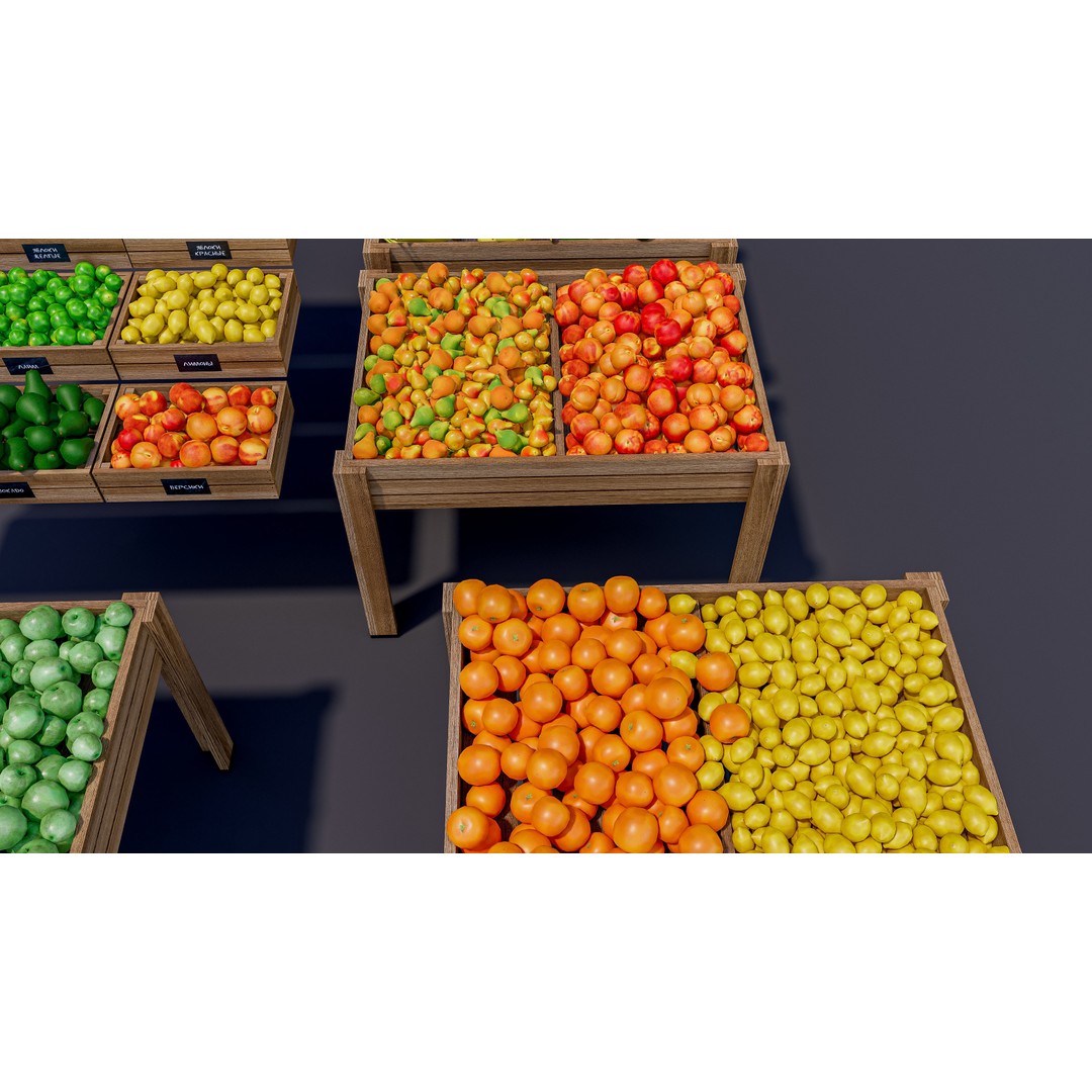 Fruits and Vegetables Supermarket 3D Model – Realistic Grocery Asset, FBX, OBJ - View 5