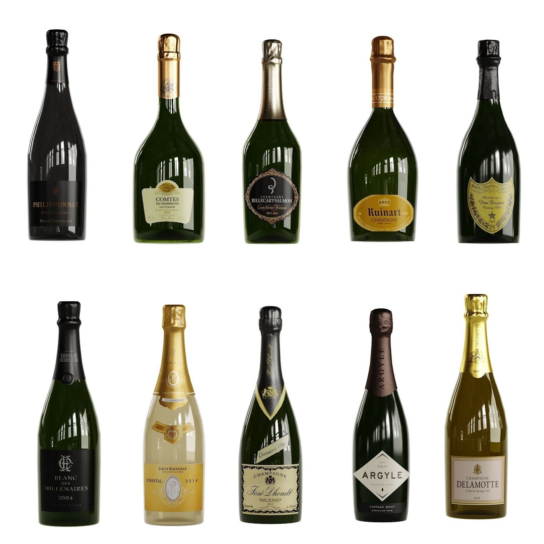 Alcohol Bottles 3D Model – Low Poly Collection of 40 Varieties, FBX - View 7