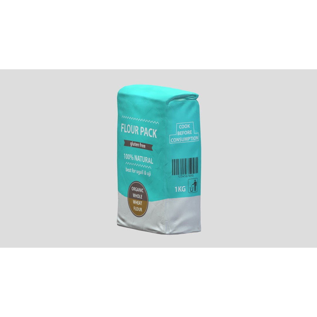 Flour Pack 3D Model – Low Poly Game Asset, FBX, PBR Textured - View 6