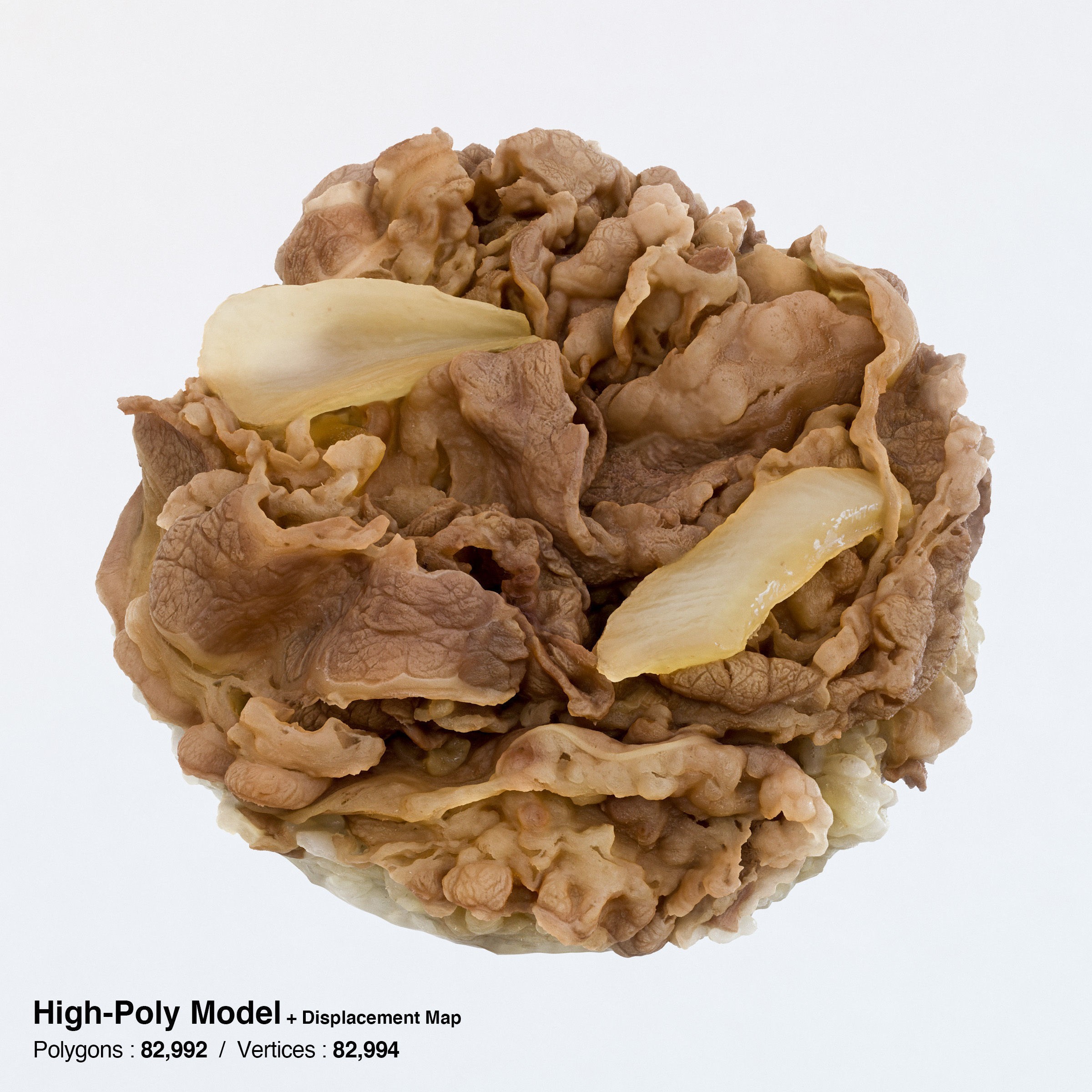 Gyudon and Donburi Bowl - Low-Poly Game-Ready 3D Model - View 11