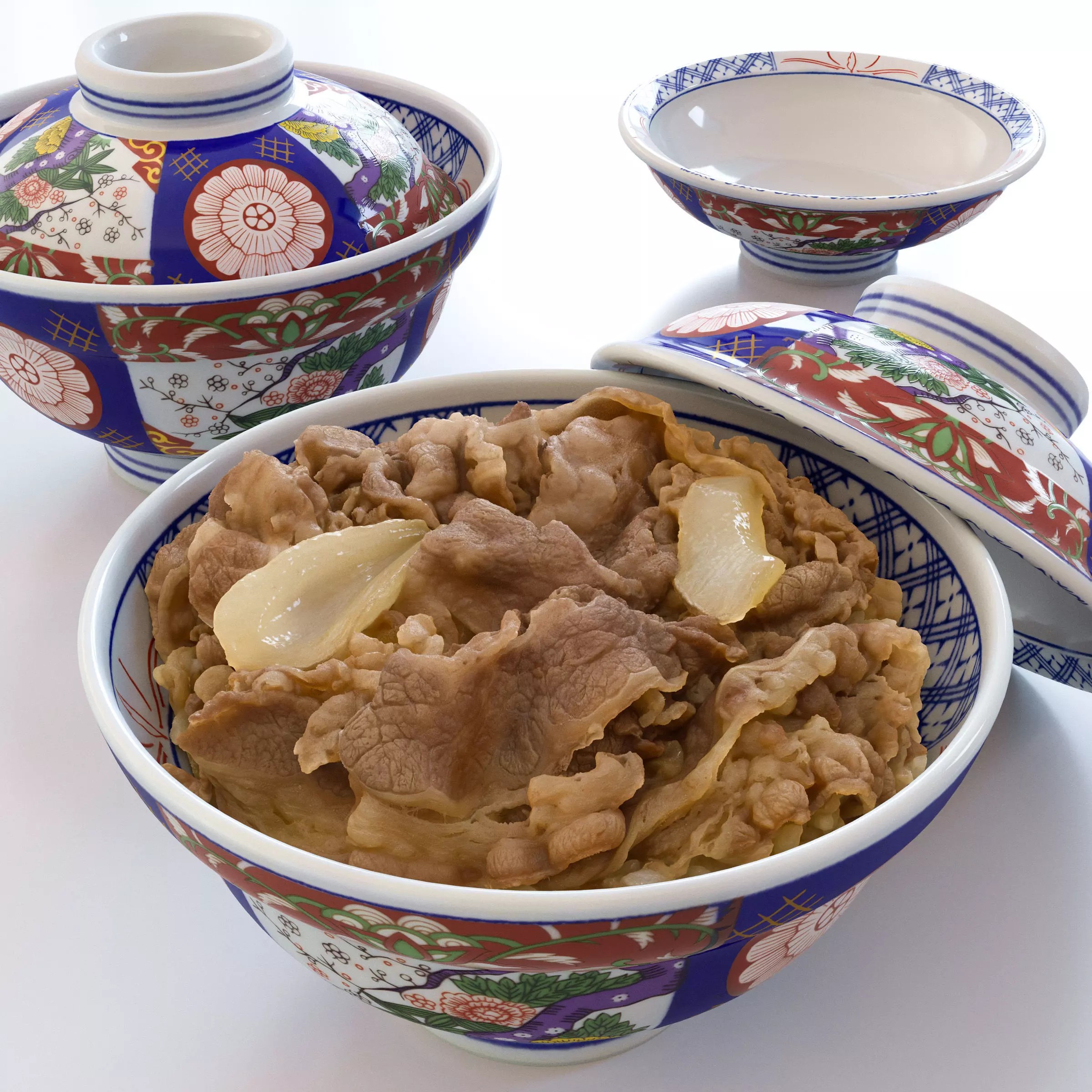 Gyudon and Donburi Bowl - Low-Poly Game-Ready 3D Model - View 2
