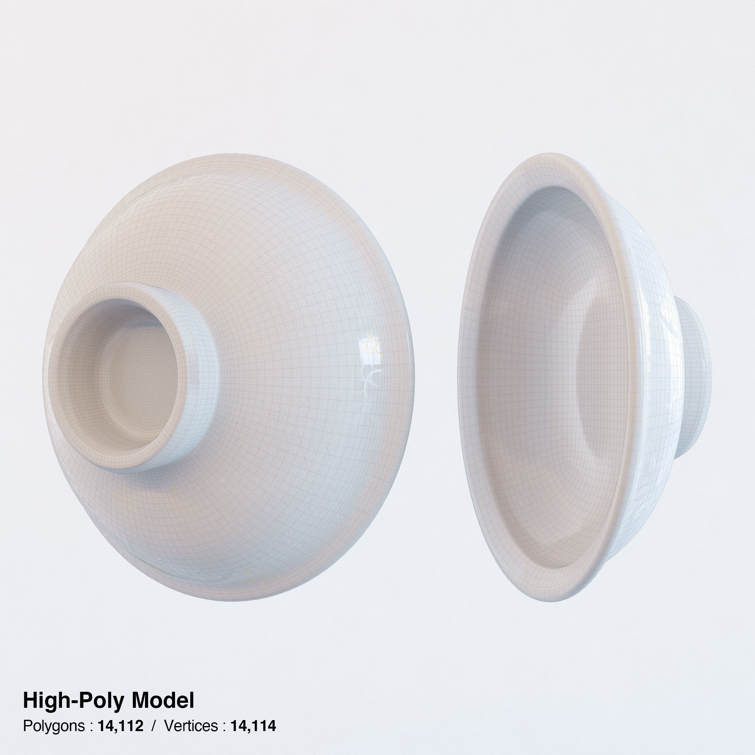Gyudon and Donburi Bowl - Low-Poly Game-Ready 3D Model - View 29