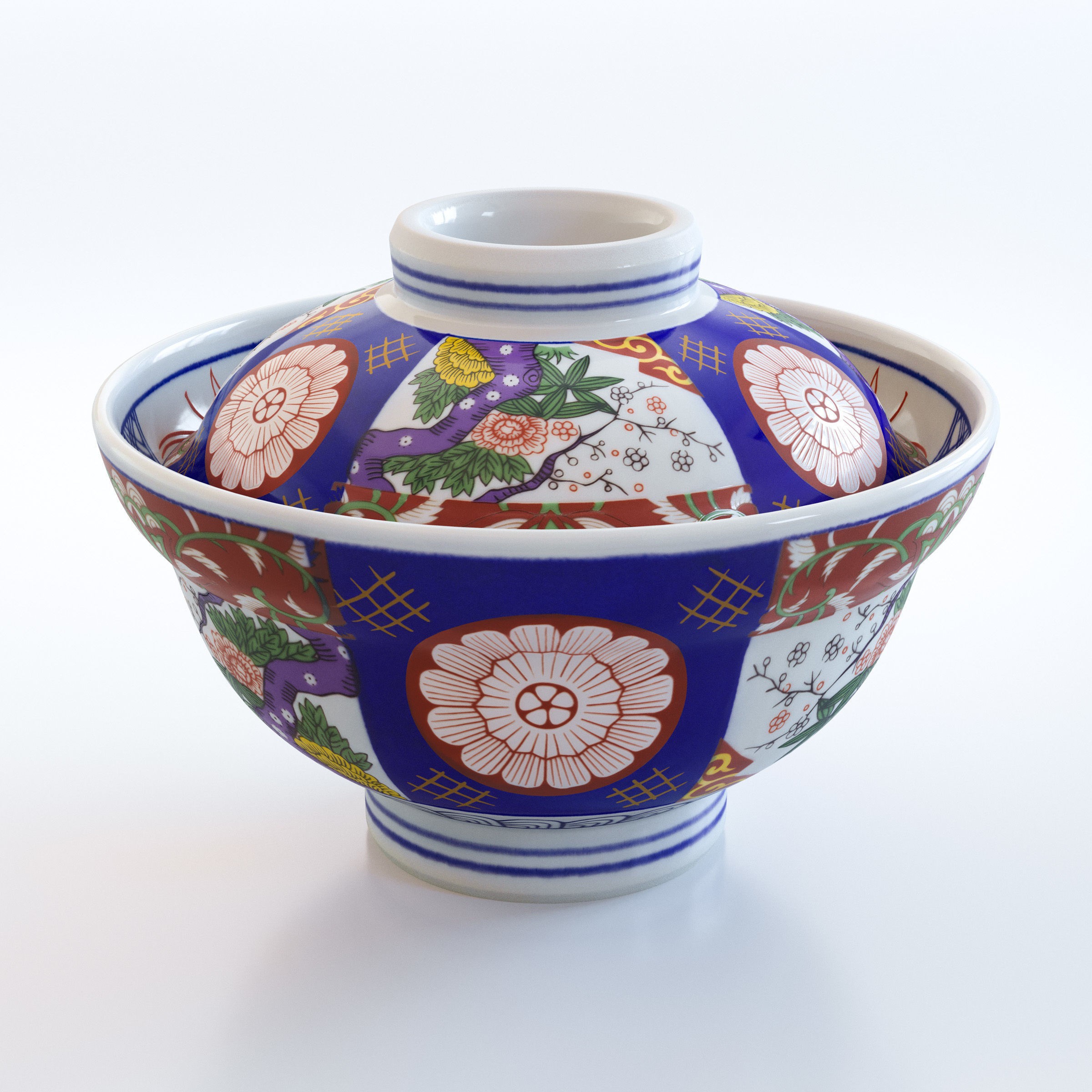 Gyudon and Donburi Bowl - Low-Poly Game-Ready 3D Model - View 8