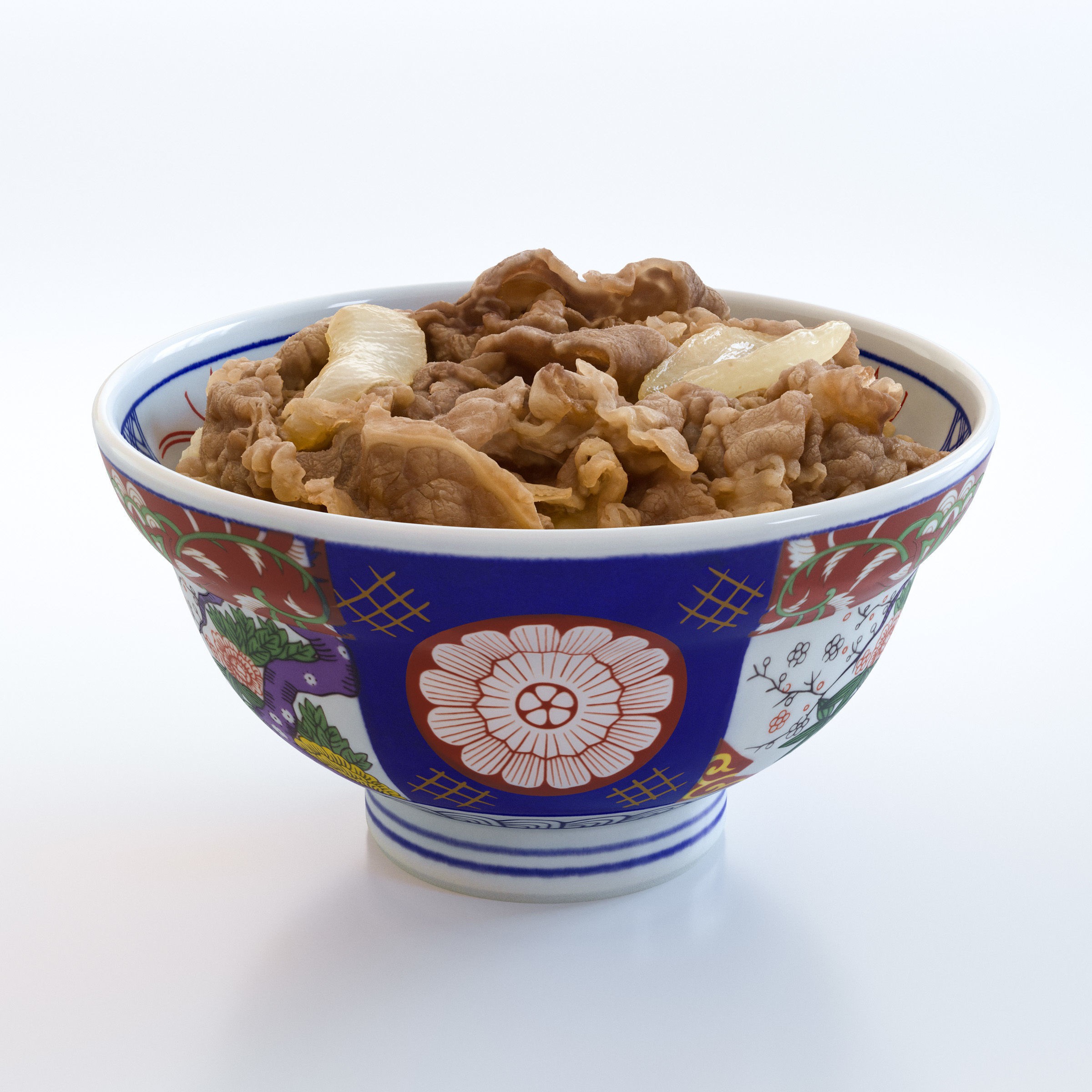Gyudon and Donburi Bowl - Low-Poly Game-Ready 3D Model - View 9