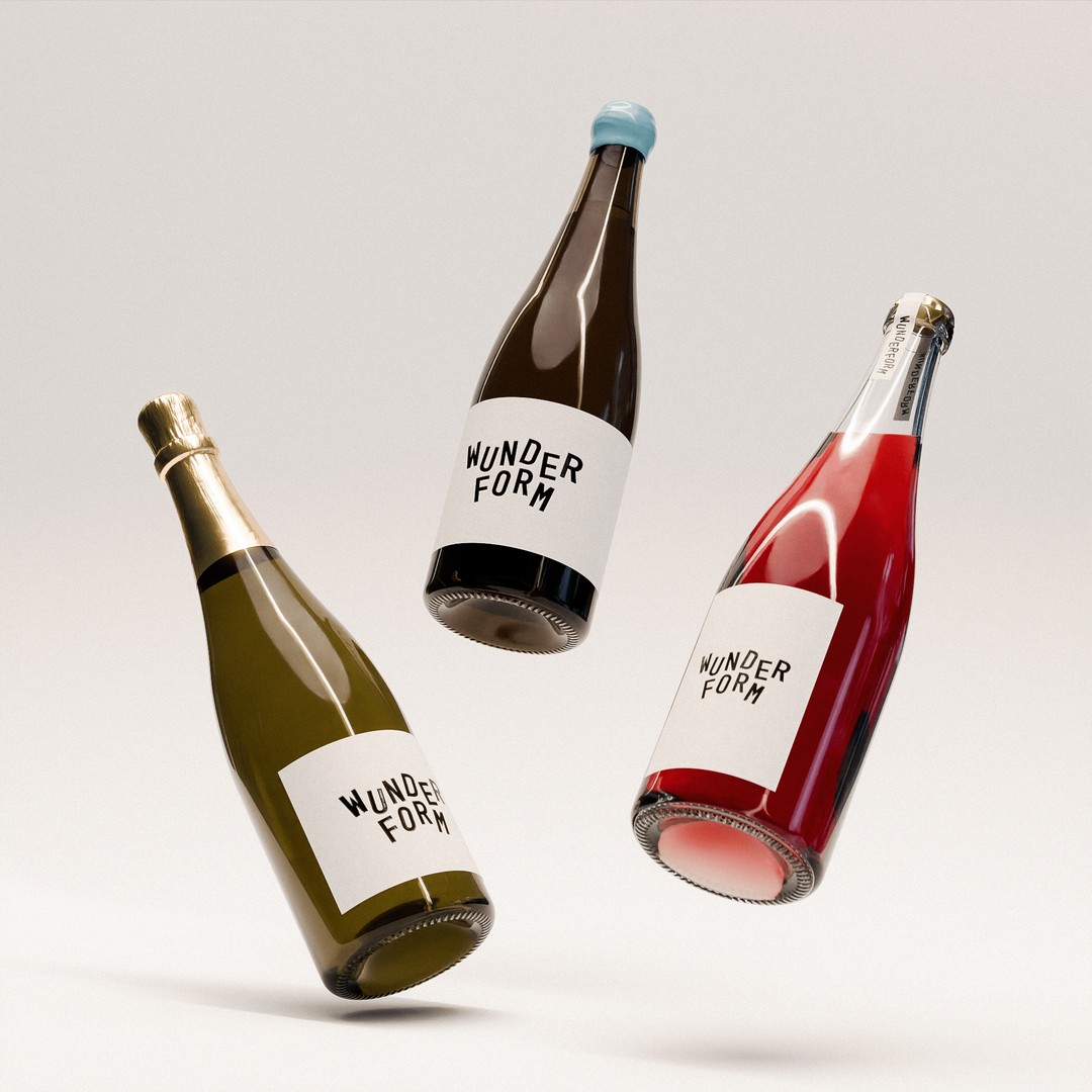 Wine Bottles 3D Model – Low Poly PBR Set for Archviz and Branding - View 3