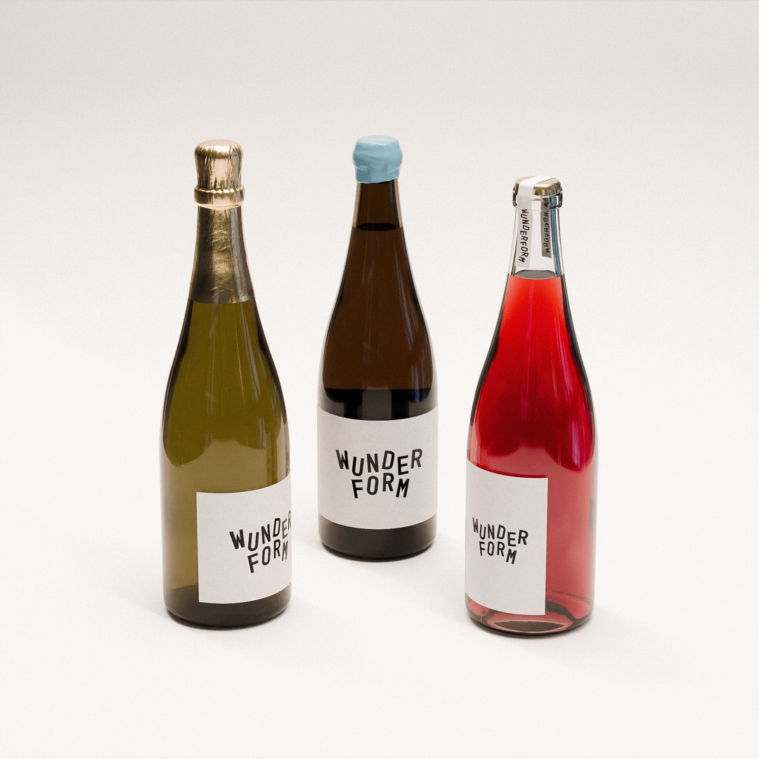 Wine Bottles 3D Model – Low Poly PBR Set for Archviz and Branding - View 4