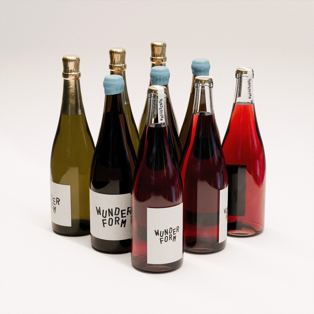 Wine Bottles 3D Model – Low Poly PBR Set for Archviz and Branding - View 7