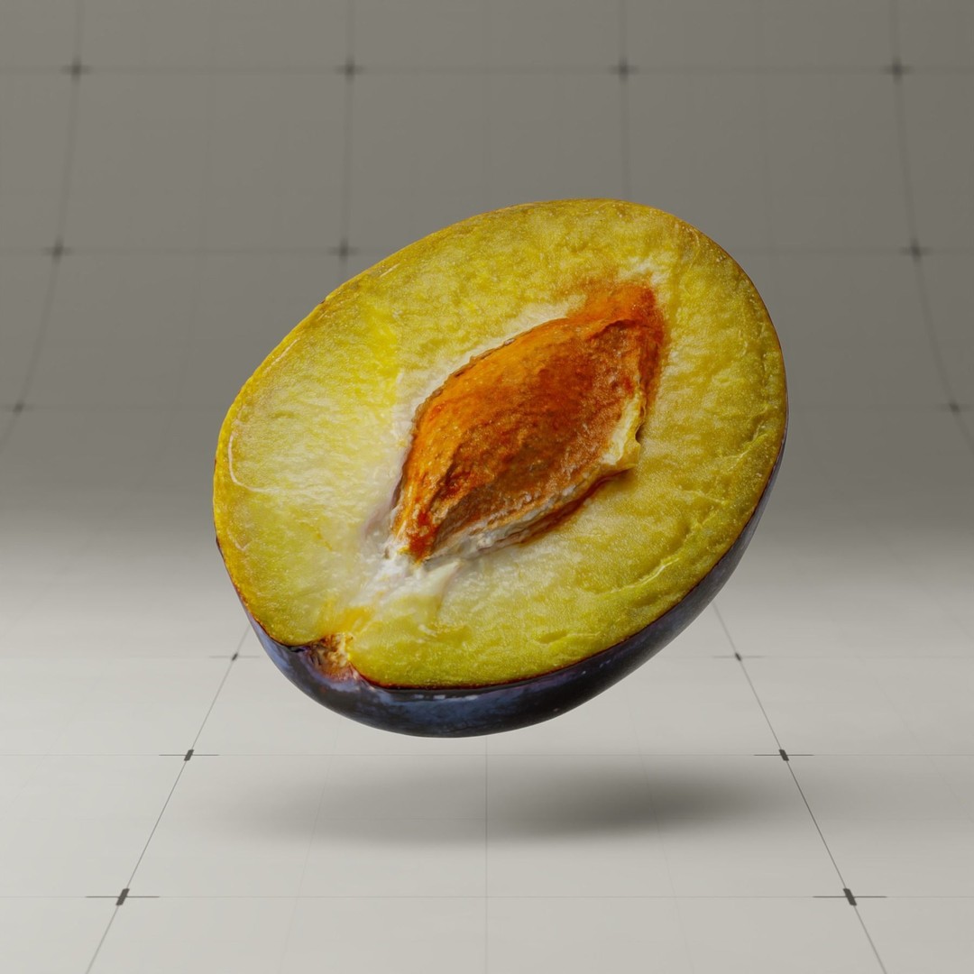Photorealistic Plum 3D Model – High Poly PBR Asset, Blender & FBX - View 11