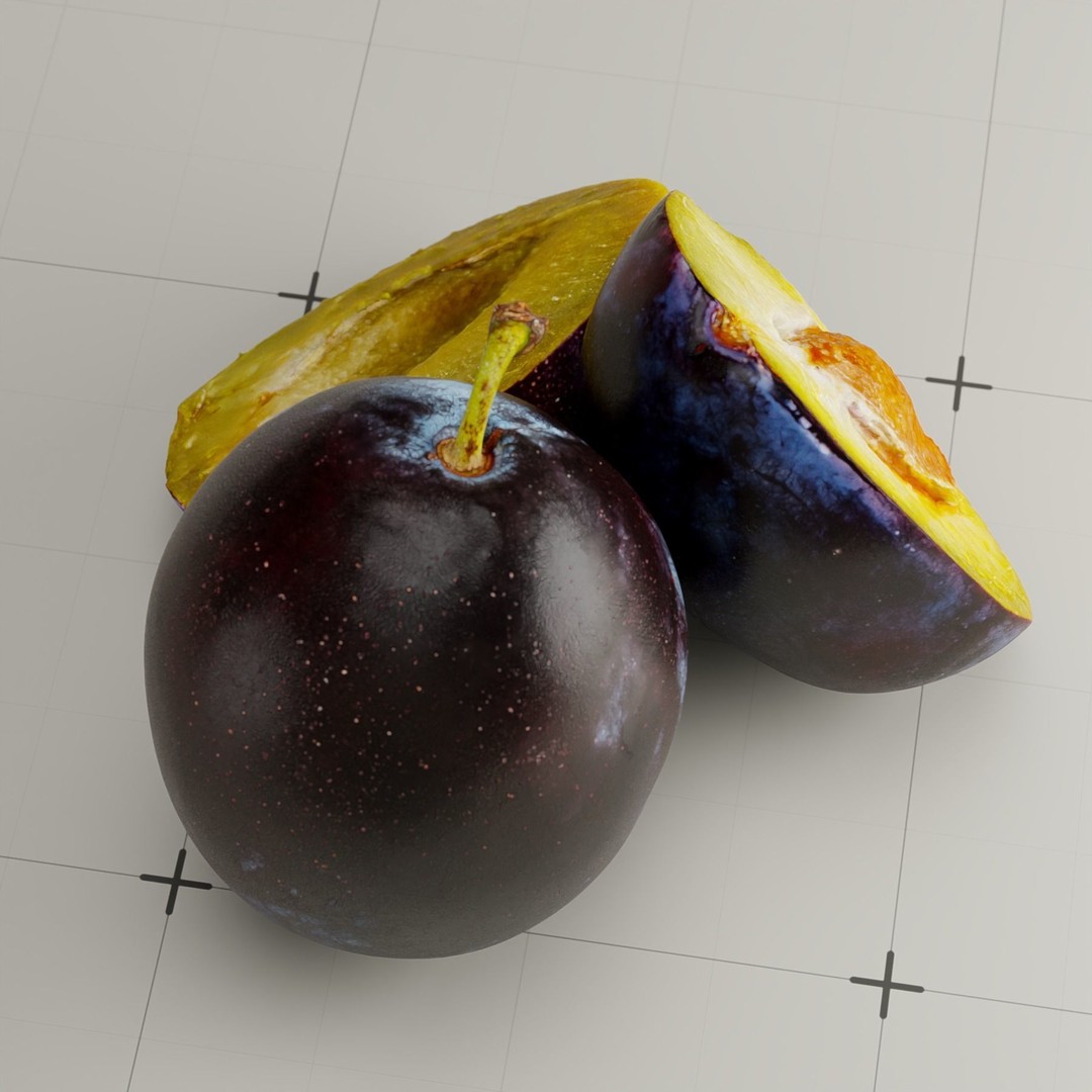 Photorealistic Plum 3D Model – High Poly PBR Asset, Blender & FBX - View 4