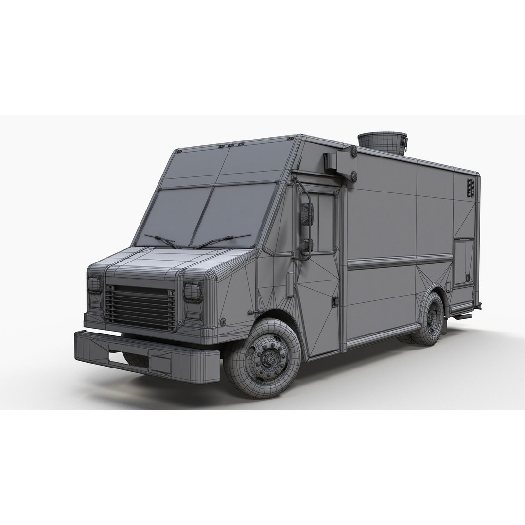 Freightlier Food Truck 3D Model – Low Poly Game Asset, FBX, PBR - View 10