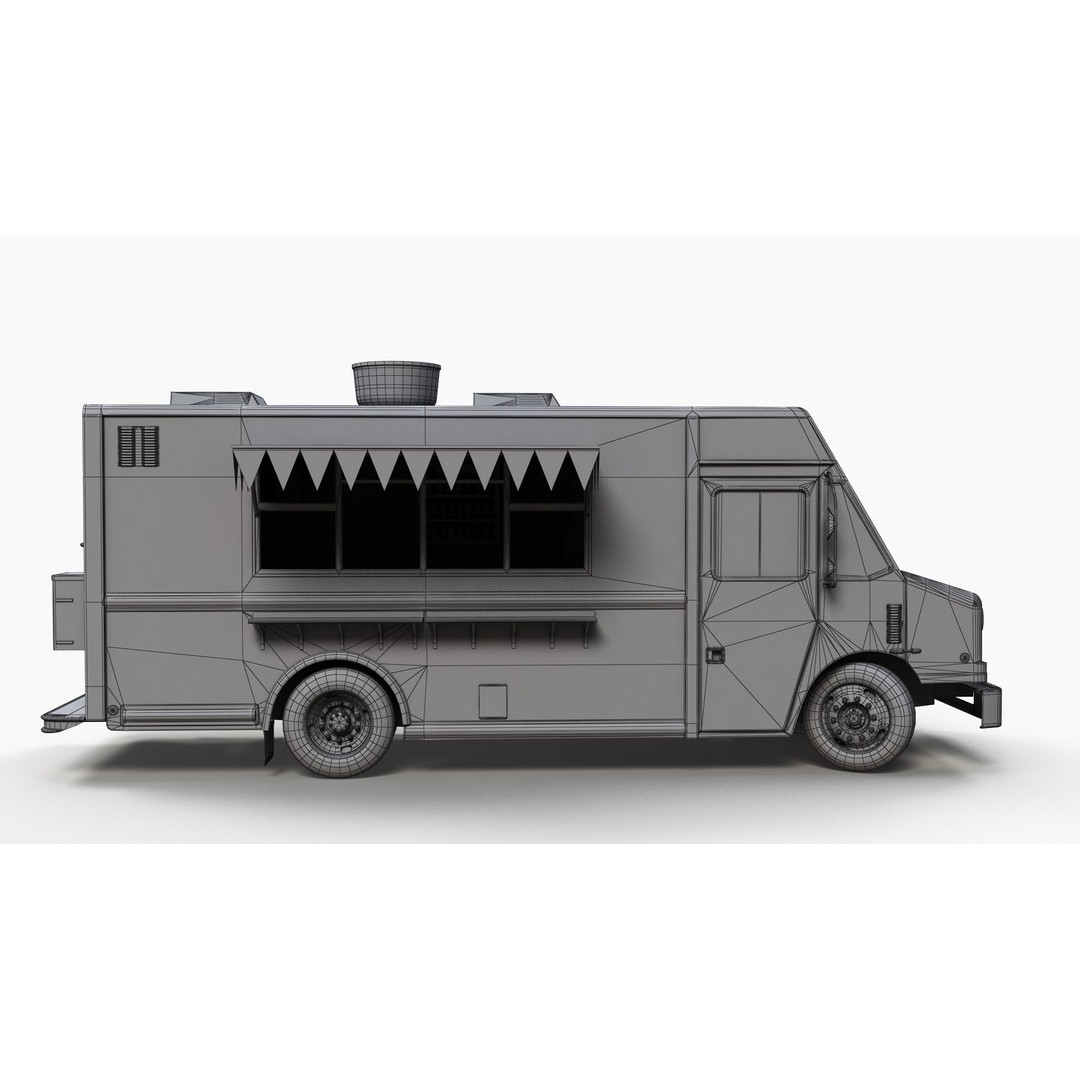Freightlier Food Truck 3D Model – Low Poly Game Asset, FBX, PBR - View 12