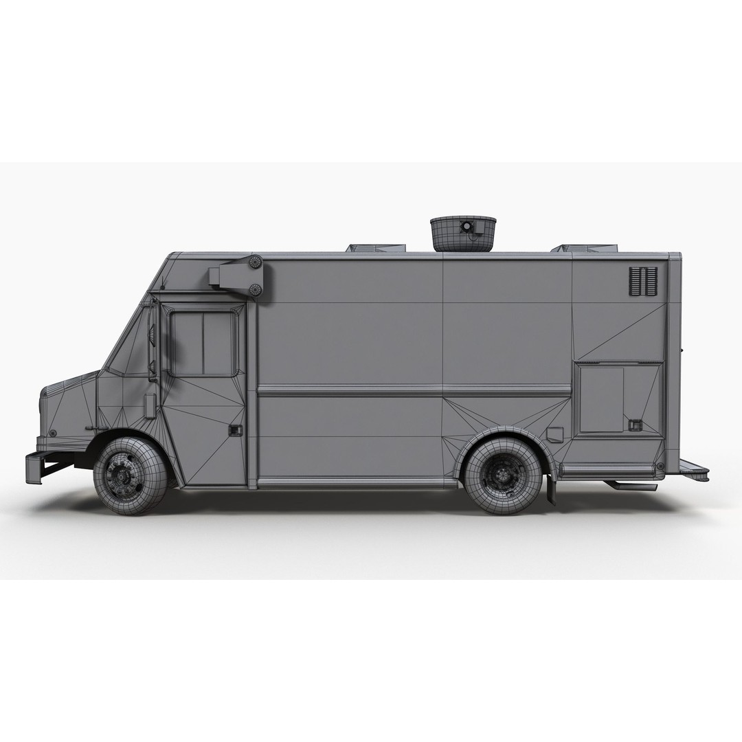 Freightlier Food Truck 3D Model – Low Poly Game Asset, FBX, PBR - View 13