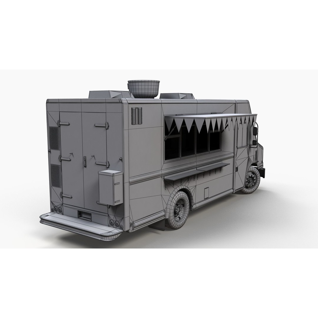 Freightlier Food Truck 3D Model – Low Poly Game Asset, FBX, PBR - View 15
