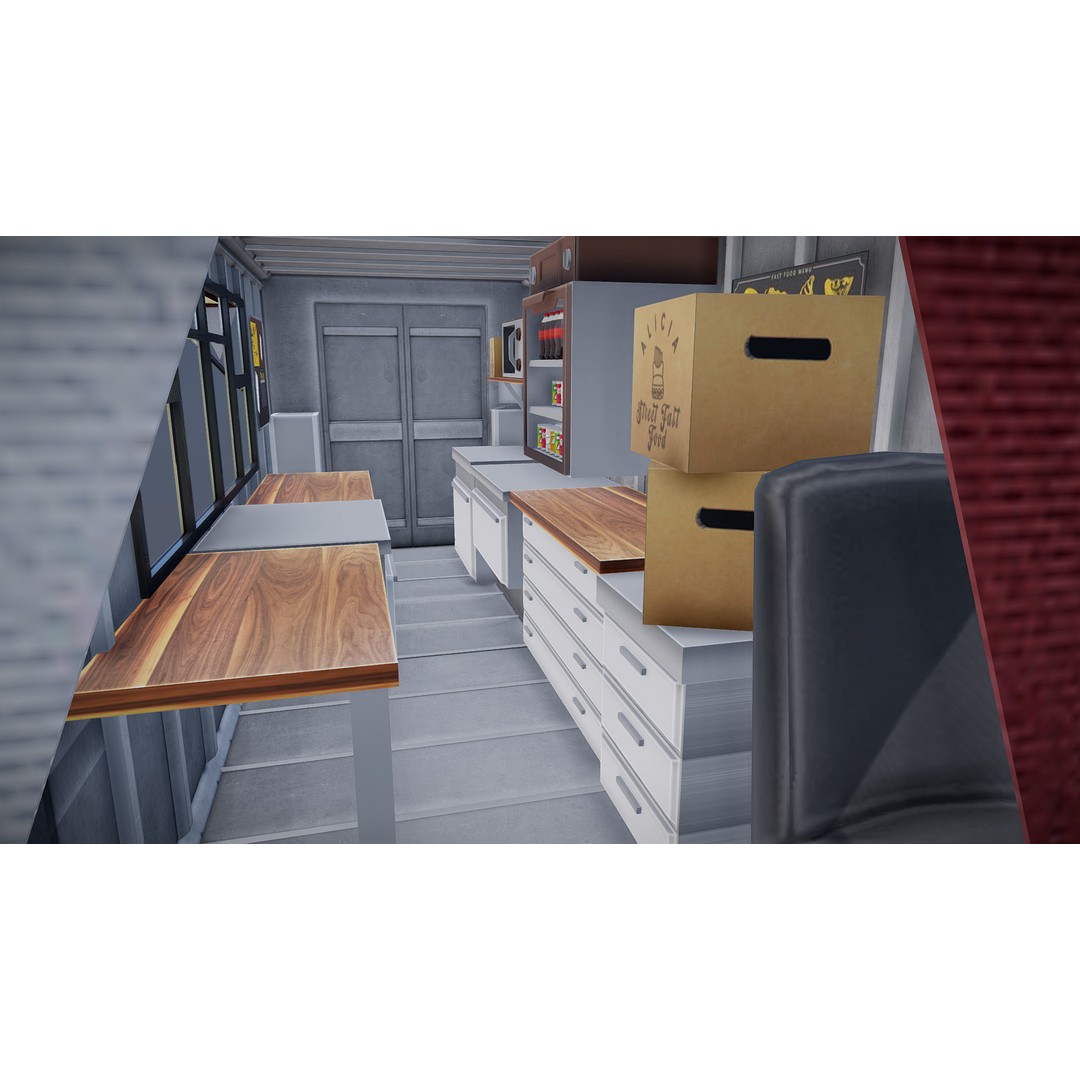 Freightlier Food Truck 3D Model – Low Poly Game Asset, FBX, PBR - View 27