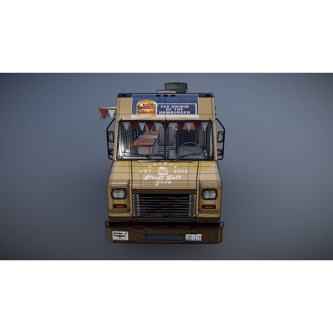 Freightlier Food Truck 3D Model – Low Poly Game Asset, FBX, PBR - View 31
