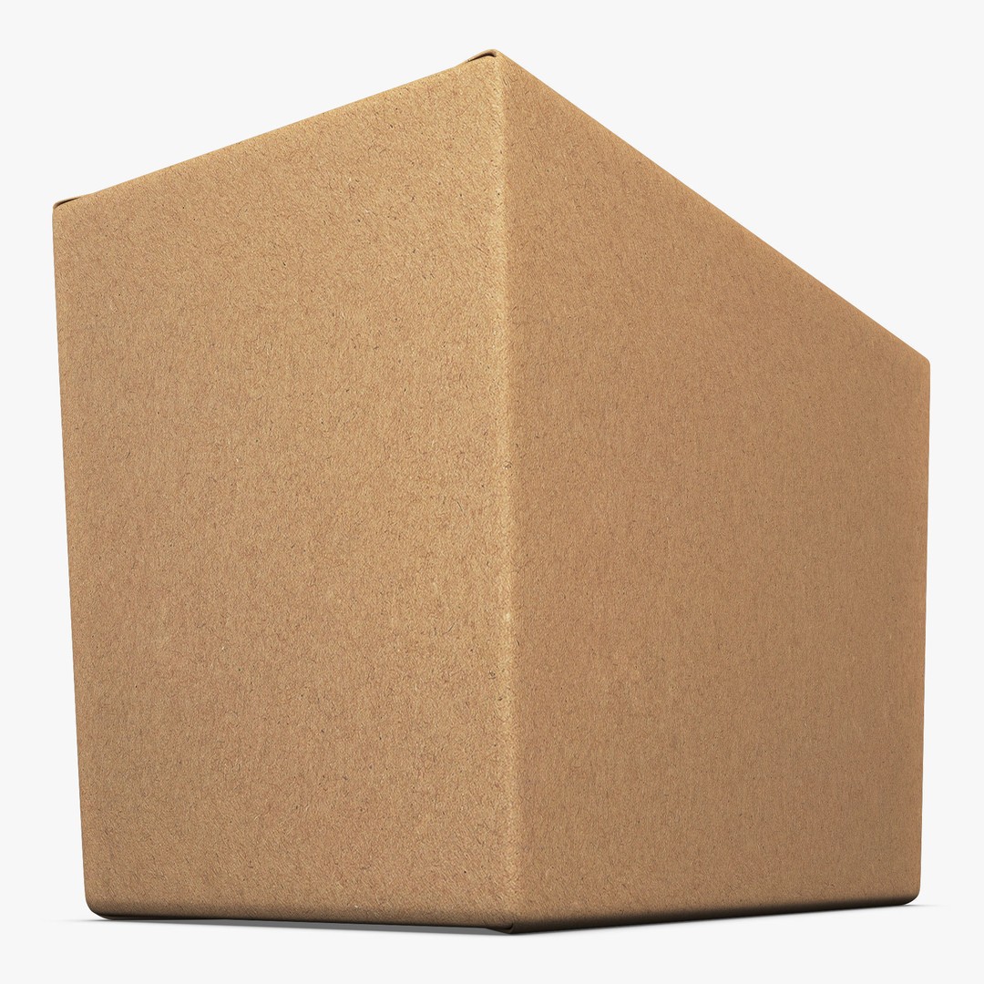 Cardboard Trapezoid Box M 3D Model – High-Quality PBR Asset, FBX, OBJ - View 4