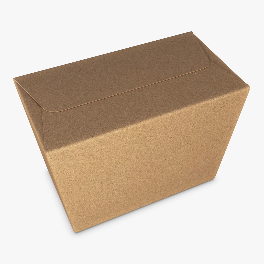 Cardboard Trapezoid Box M 3D Model – High-Quality PBR Asset, FBX, OBJ - View 6