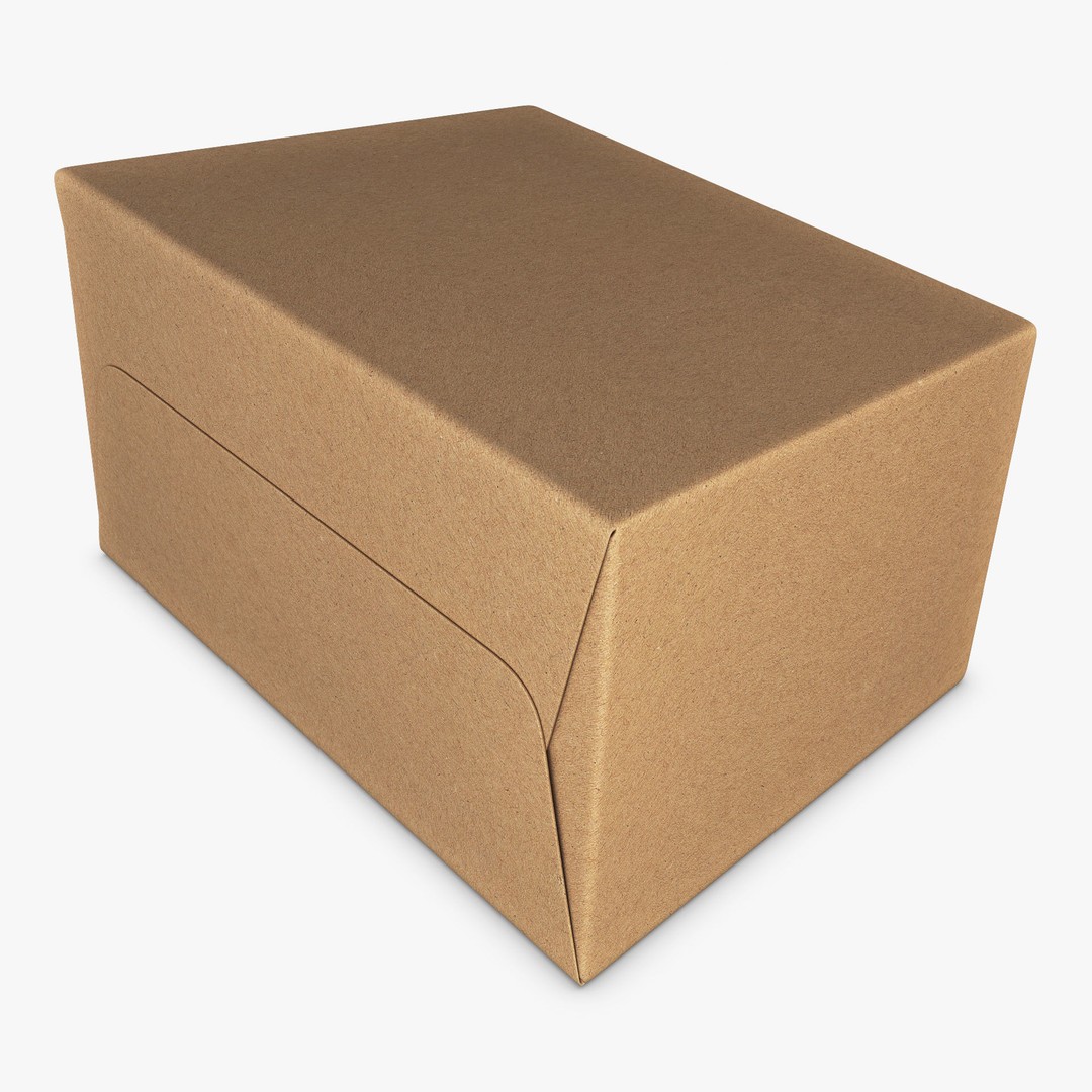 Cardboard Trapezoid Box M 3D Model – High-Quality PBR Asset, FBX, OBJ - View 8