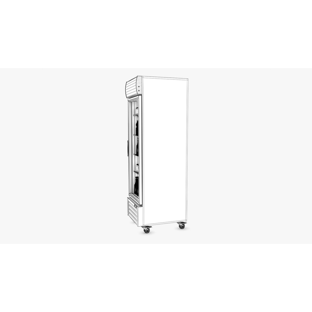 Display Fridge 3D Model – Low Poly PBR Grocery Display with Beverages - View 12