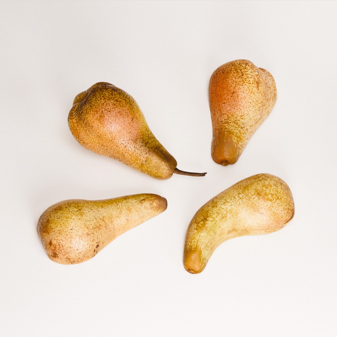Pears 3D Model – Realistic Low-Poly Fruit Set, FBX, OBJ, Blender - View 7