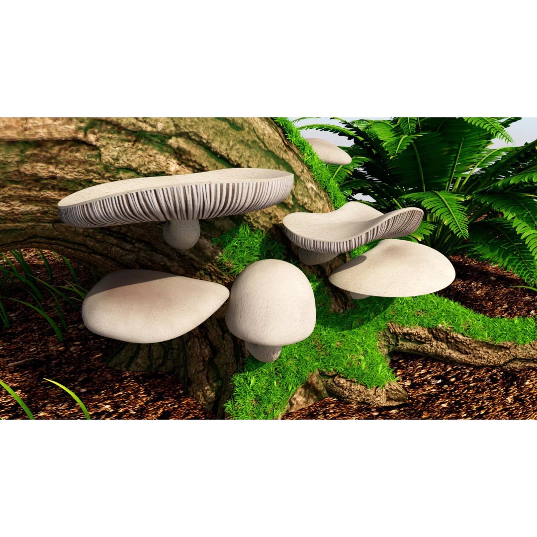 Oyster Mushroom 3D Model – Low Poly PBR Game Asset, FBX - View 6