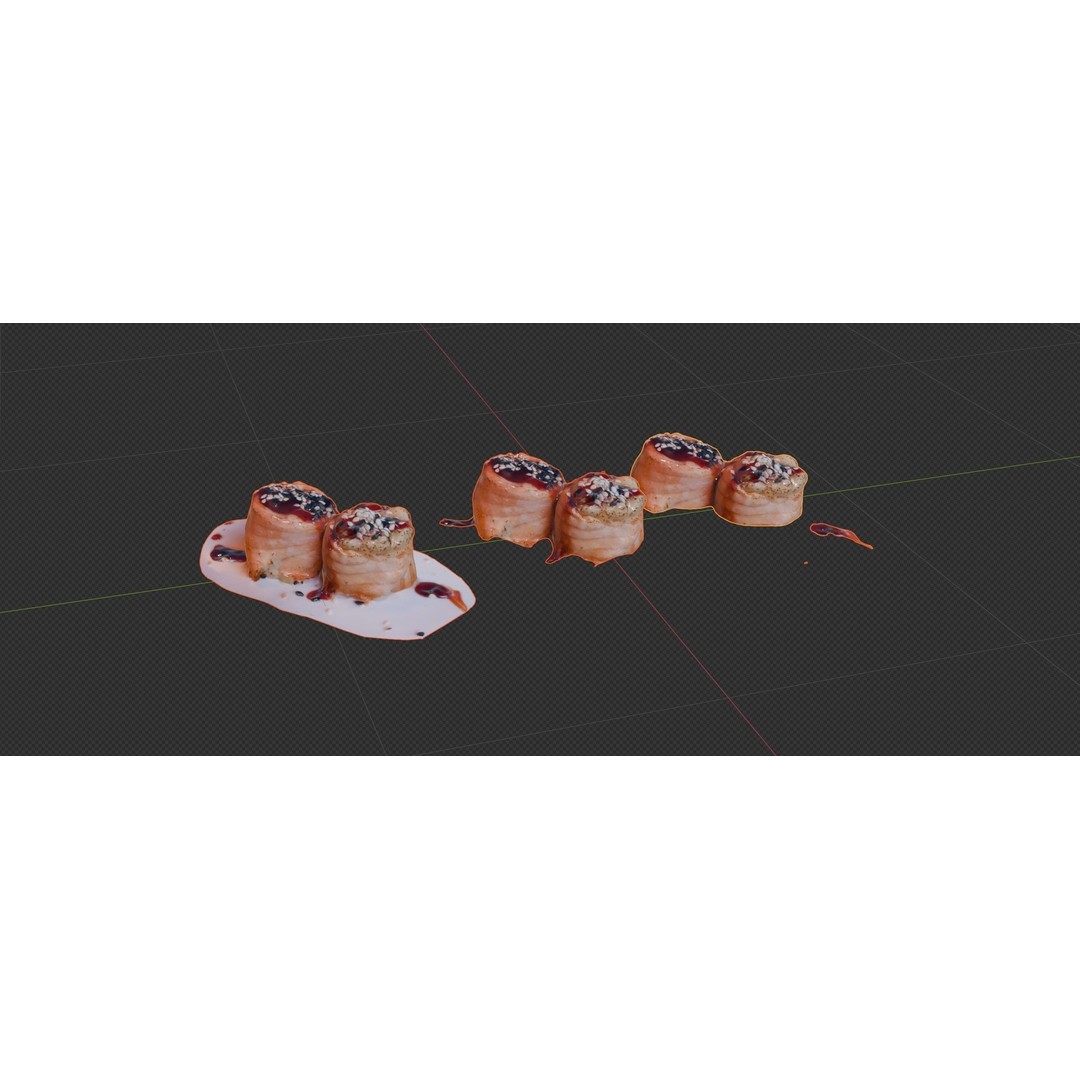 Sushi Salmon Roll 3D Model – Low Poly PBR Asset, FBX, Blender - View 6