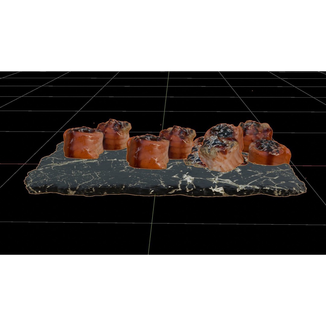 Sushi Salmon Roll 3D Model – Low Poly PBR Asset, FBX, Blender - View 7