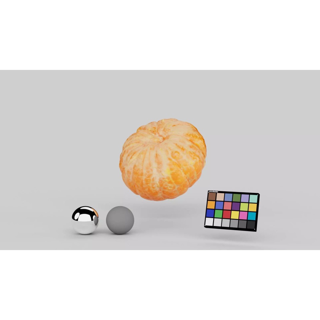 Peeled Mandarin 3D Model – Realistic Food Asset with PBR Textures - View 2