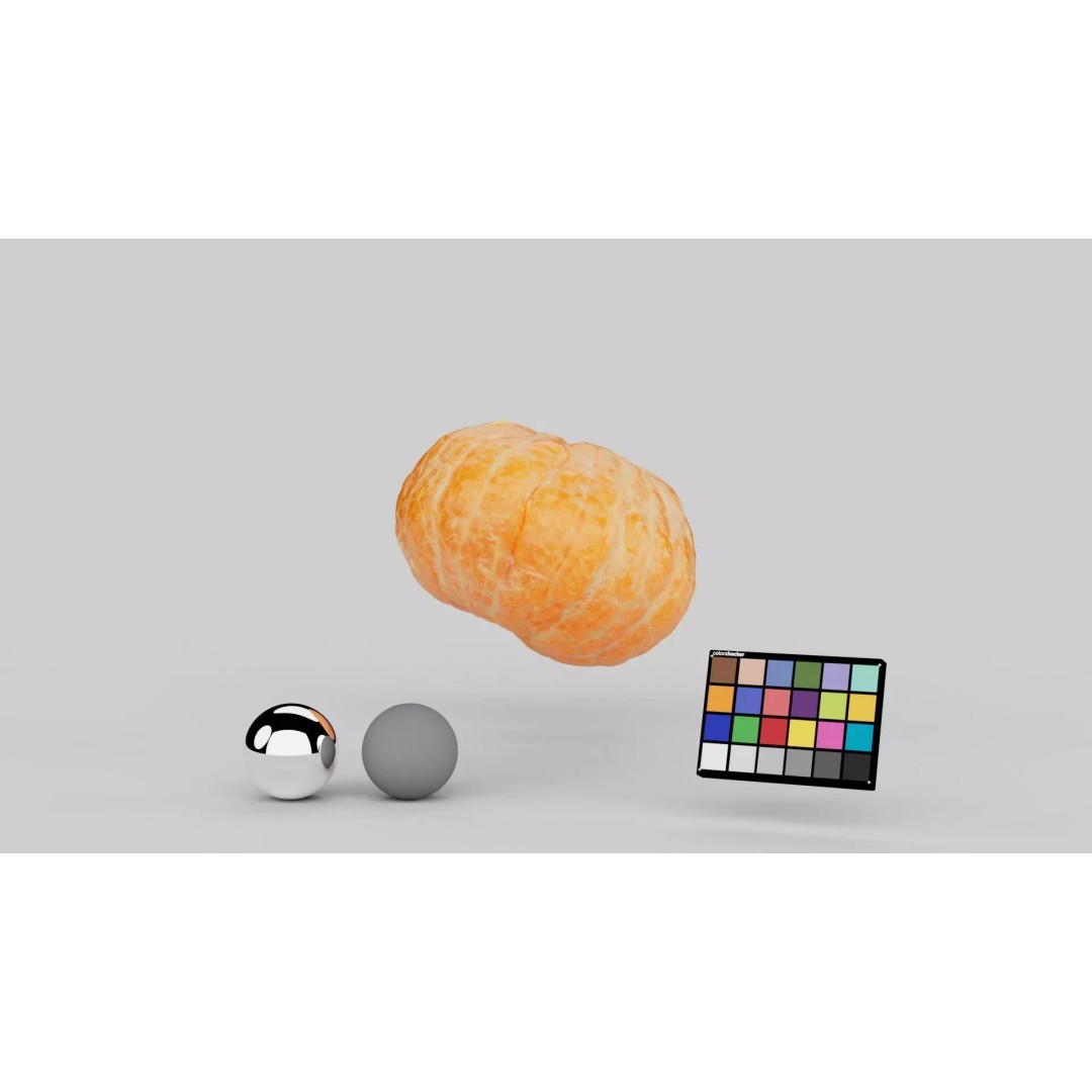 Peeled Mandarin 3D Model – Realistic Food Asset with PBR Textures - View 4