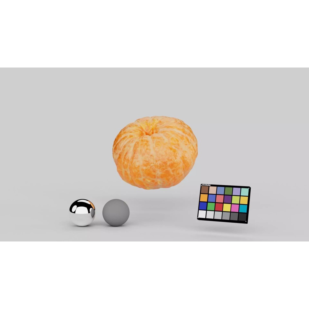 Peeled Mandarin 3D Model – Realistic Food Asset with PBR Textures - View 5