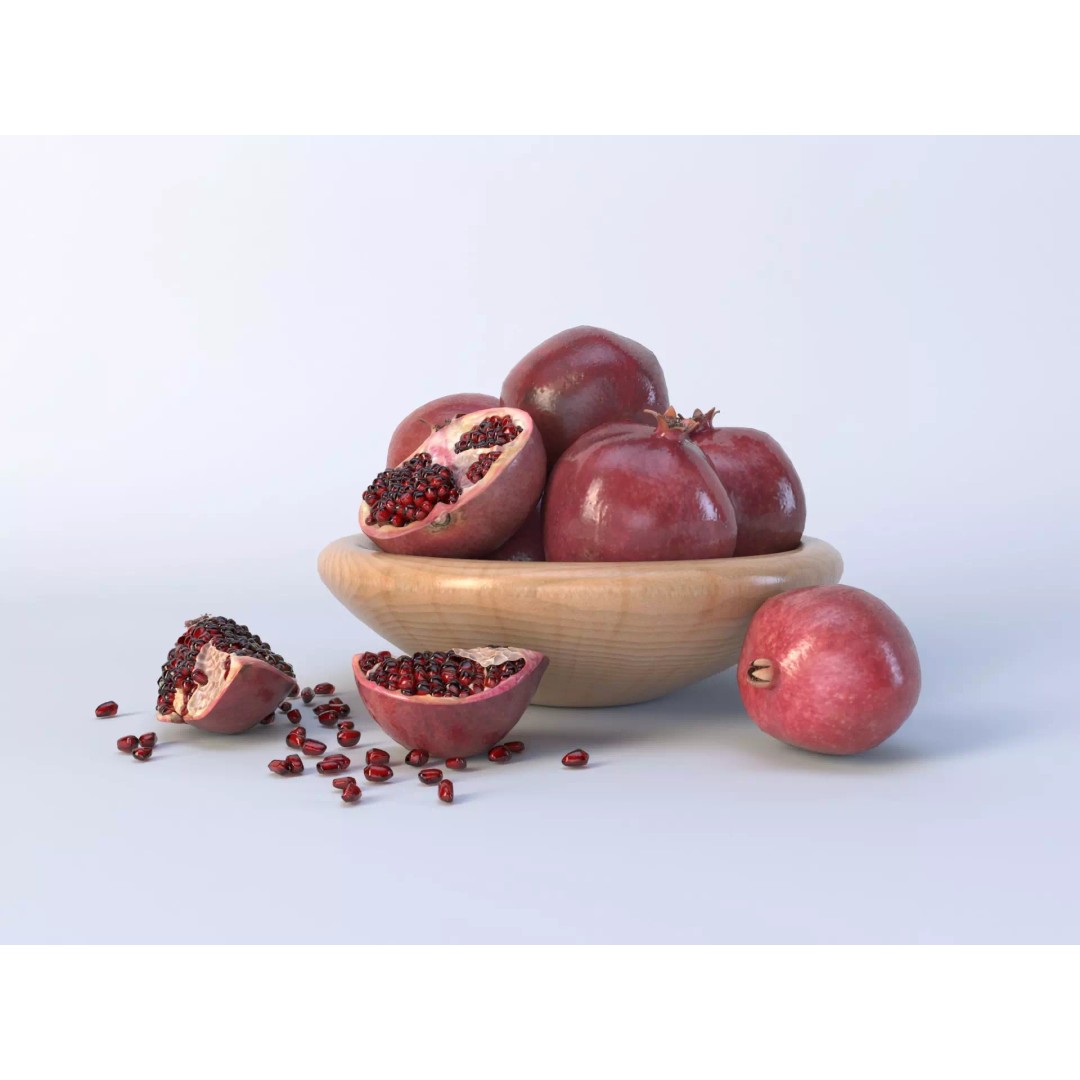 Pomegranate 3D Model – Low Poly Game Asset with PBR Textures - View 2