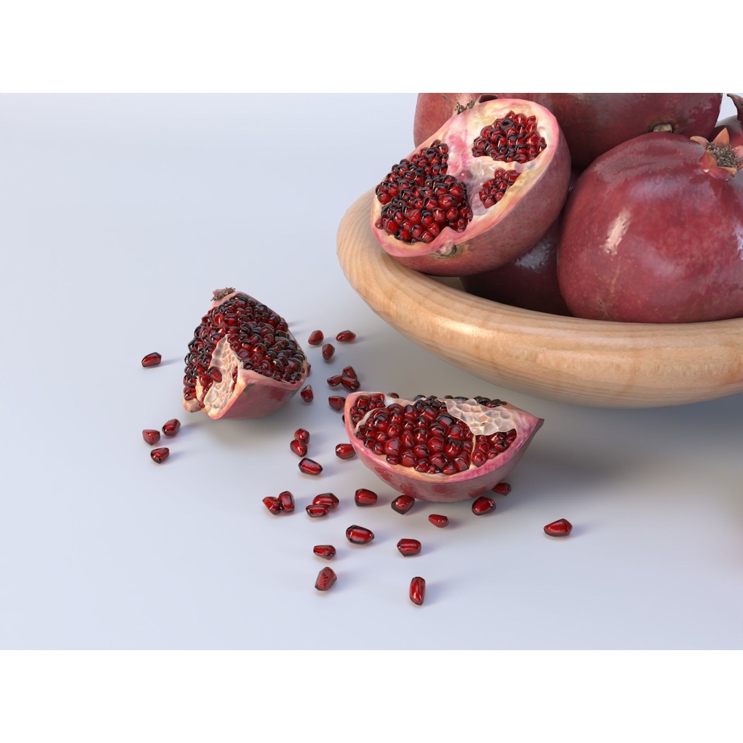 Pomegranate 3D Model – Low Poly Game Asset with PBR Textures - View 4