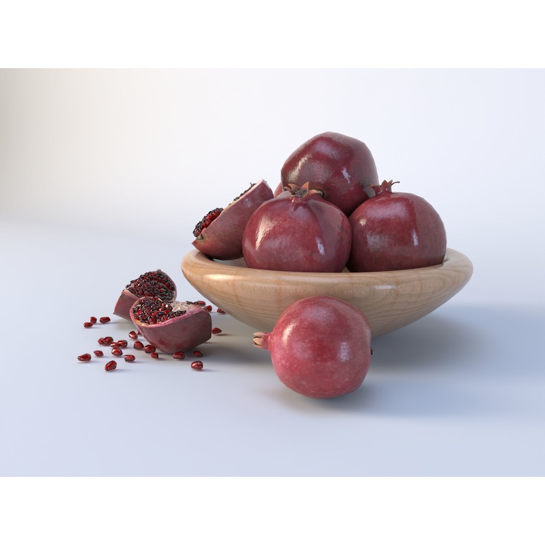 Pomegranate 3D Model – Low Poly Game Asset with PBR Textures - View 5