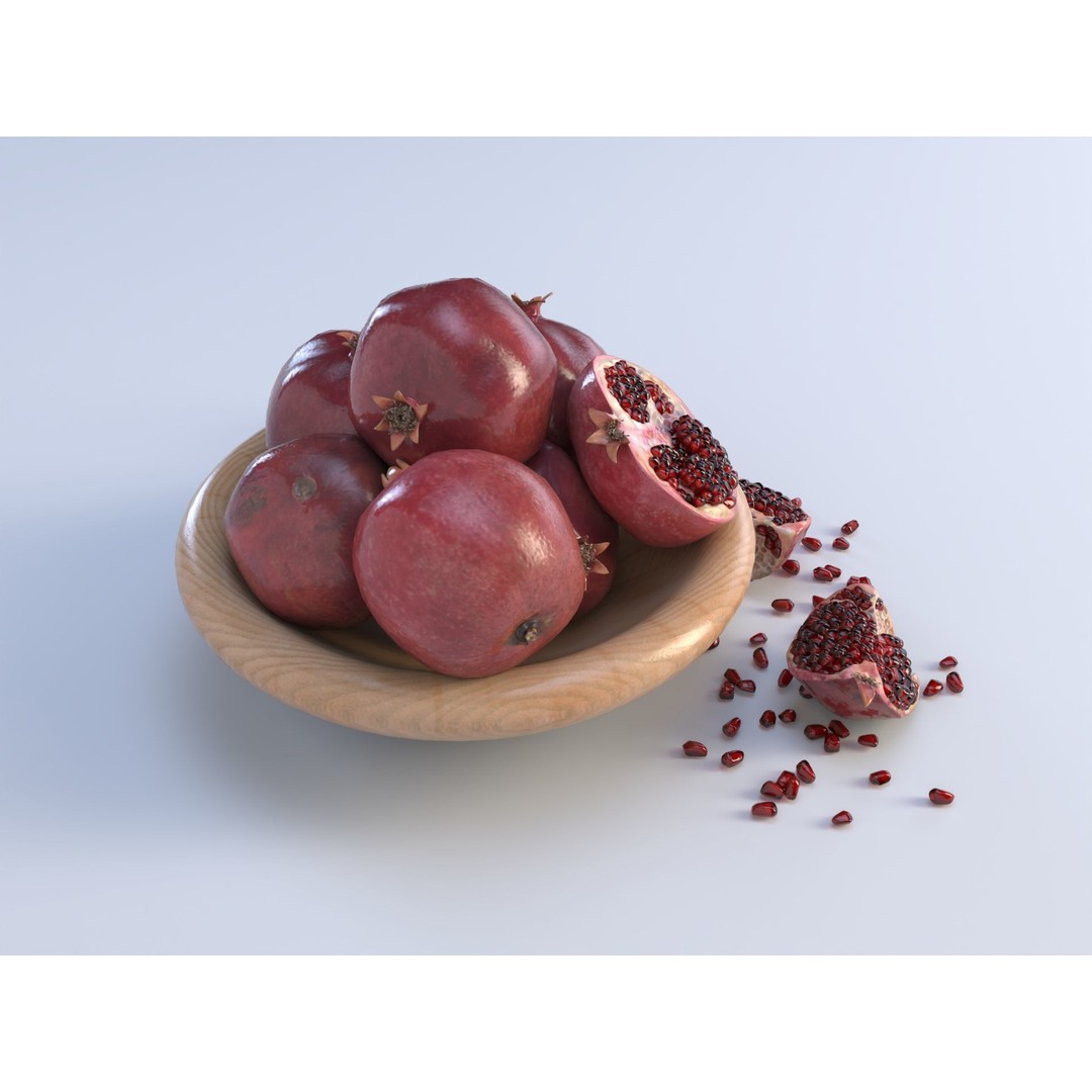 Pomegranate 3D Model – Low Poly Game Asset with PBR Textures - View 6