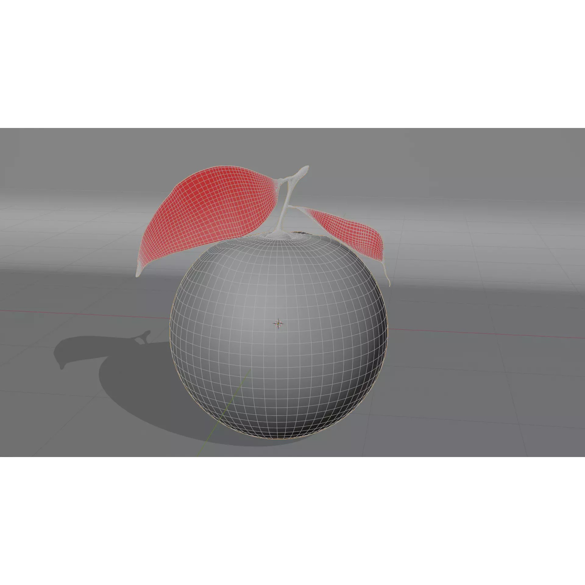 Hyper-realistic Orange Fruit with Leaves - PBR 3D Model - View 5