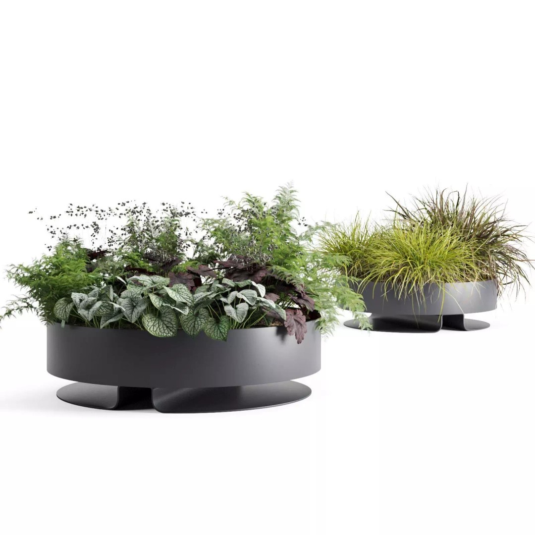 Mororo Ilda Outdoor Planters 3D Model – PBR Planter Set for Archviz - View 2